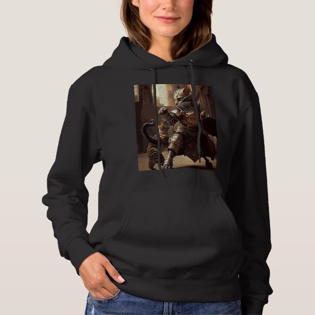 Sudadera Gato luchando contra el Steampunk (Anverso)