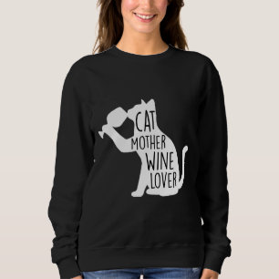 Sudadera Gato Madre Navidades de vino Mujeres Mascota Gato