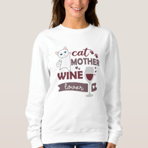 Sudadera Gato Madre Wine Lover Gatos Vino Rojo Gatos Blanco