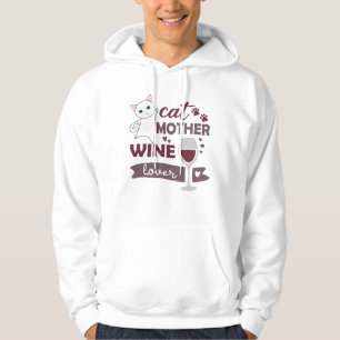 Sudadera Gato Madre Wine Lover Gatos Vino Rojo Gatos Blanco