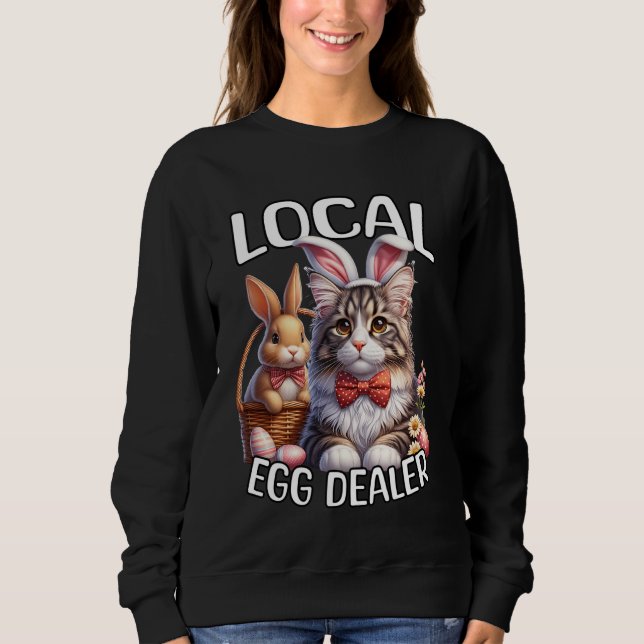 Sudadera Gato Maine Coon Pascua con lindo gato Maine Coon (Anverso)