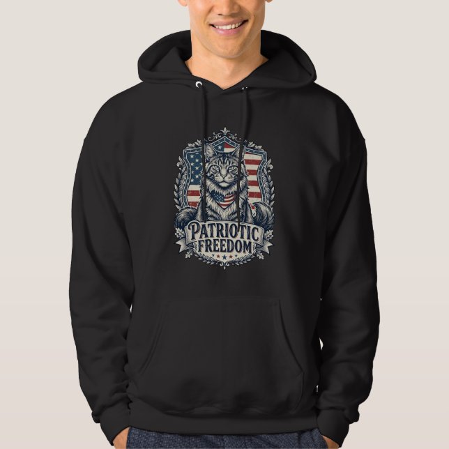 Sudadera Gato Maine Coon Patriótico (Anverso)