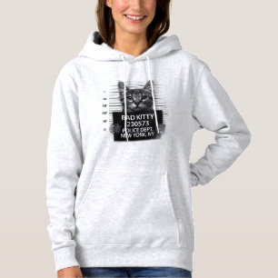Sudadera Gato malo Kitty policía foto de arresto divertida