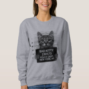 Sudadera Gato malo policía arresto foto divertida