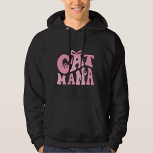 Sudadera Gato Mama Coquette Paw Vintage Gatos Mama Pink Tre