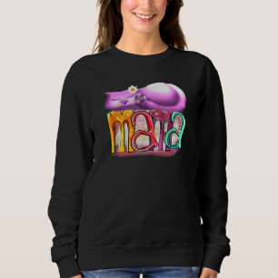 Sudadera Gato Mamá Gato Paz Dormido Flor Rosa Mariposa