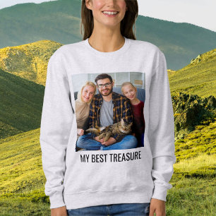 Sudadera Gato Mamá Personalizado Familia Mascota Foto Negro