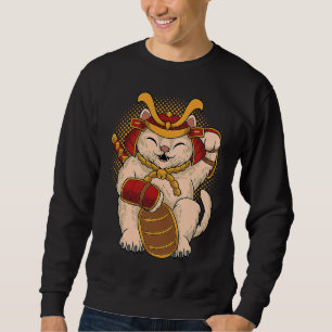 Sudadera Gato Maneki Neko Samurái Japón Suerte Dinero ON