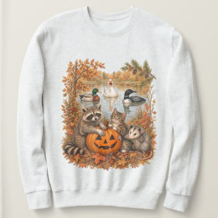 Sudadera Gato Mapache Pato Real Loon De Otoño Vintage