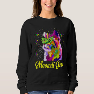 Sudadera Gato Mardi Gras Meowdi Gras Gras Máscara Gatitos P