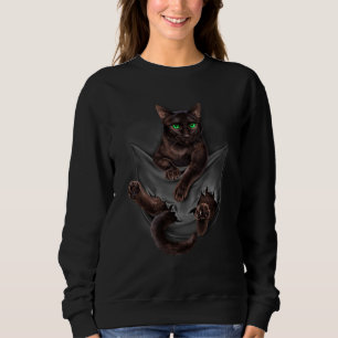 Sudadera Gato Marrón Se Sienta en Bolsillo  Gatos