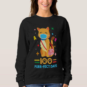 Sudadera Gato Máscara Cara Graciosa 100 Días De Niños Escol