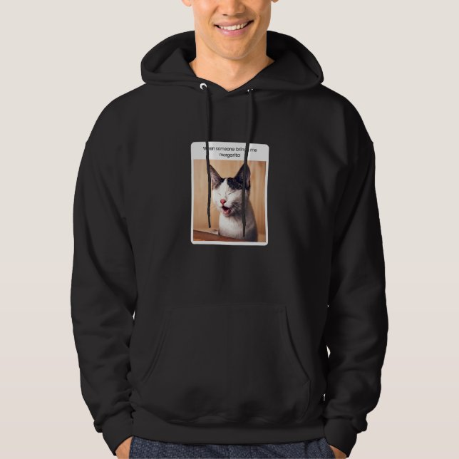 Sudadera Gato Meme Bebedor De Margarita Alcohol (Anverso)