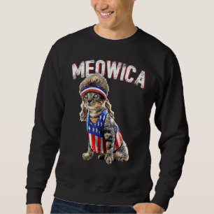 Sudadera Gato Meowica Mullet Bandera Estadounidense Patriót