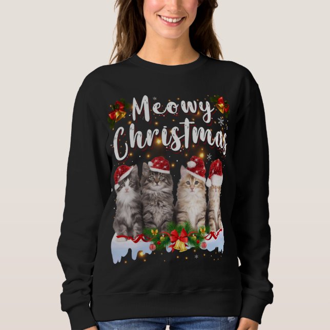 Sudadera Gato Meowy Navidades en pareja Pajamas Santa (Anverso)