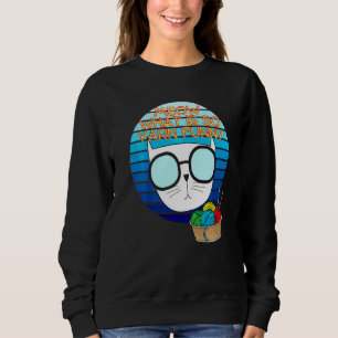 Sudadera Gato Miau Gatito Tejedor Retro Para Tejedoras