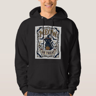 Sudadera Gato Miau o Truco Halloween Gato Espeluznante Vint