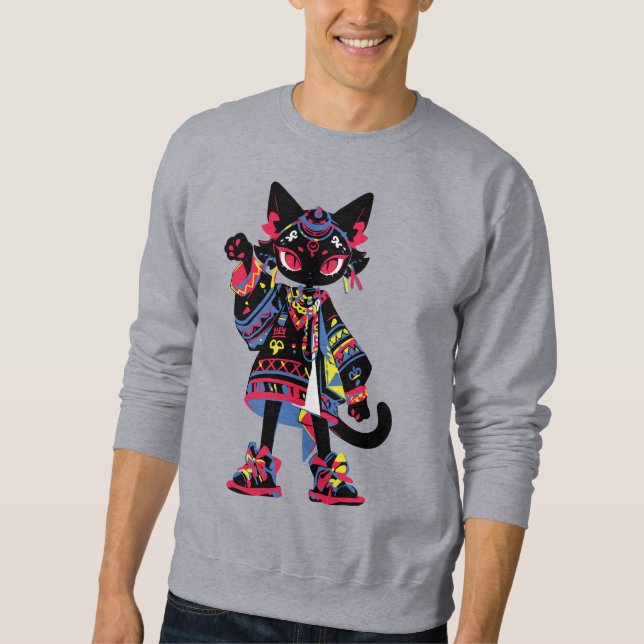 Sudadera Gato místico de Kawaii - Tee de espíritu tribal co (Anverso)
