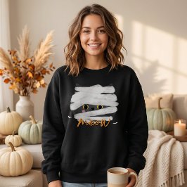 Sudadera Gato Momia Adorable Maullido Halloween