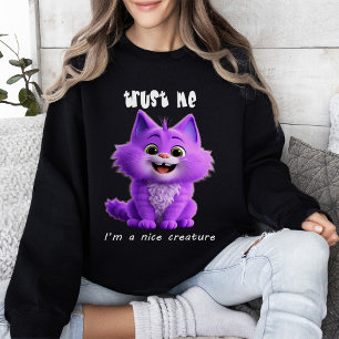 Sudadera Gato Morado Lindo Confía en Mí Soy una Criatura