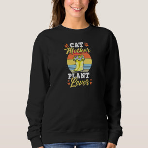 Sudadera Gato Mujer Madre Planta Trendy Jardín Floral Cute