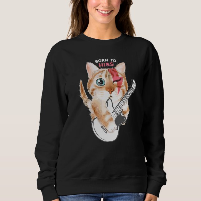 Sudadera Gato Nacido En Sus Gatos De Amo De Gato De Fanátic (Anverso)