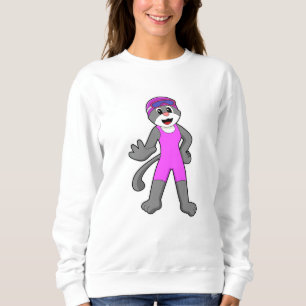 Sudadera Gato nadando con traje de baño