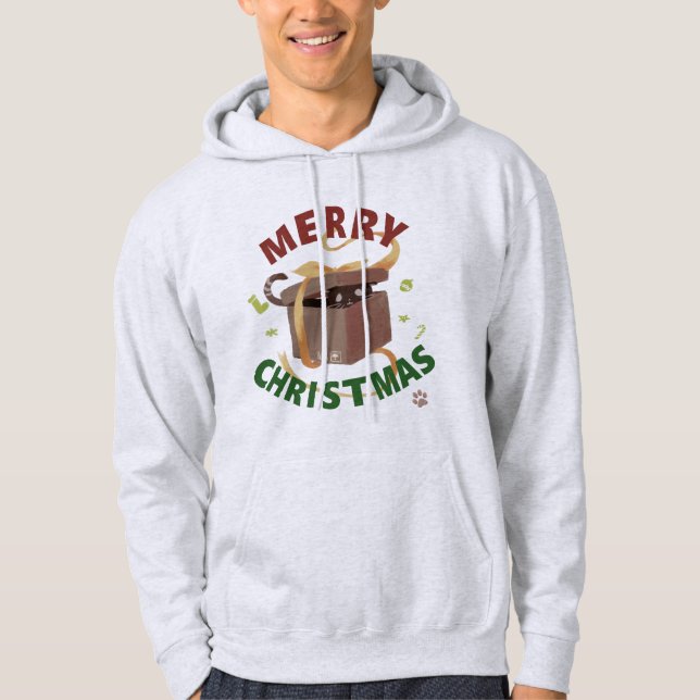 Sudadera Gato navidad En Cartón (Anverso)