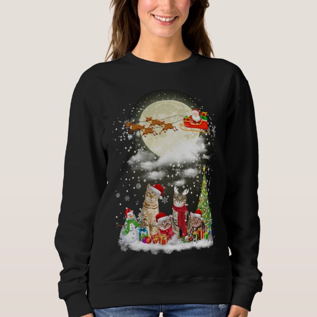 Sudadera Gato navidad en Santa Hat Feliz Navidad Kitty X (Anverso)