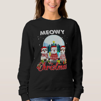 Sudadera Gato Navidad Meowy Catmas Sombrero Santa Xmas Niño