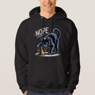 Sudadera Gato negro aviva la corona con la cita "NOPE"