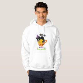 Sudadera Gato negro boo, calabaza temerosa café Halloween