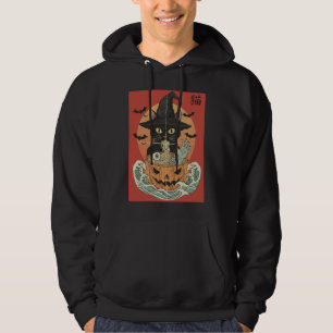 Sudadera Gato negro come ramen japonés para Halloween