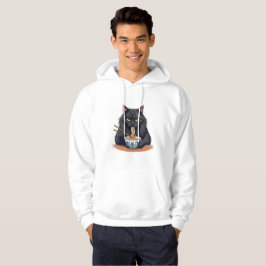 Sudadera Gato Negro Comiendo Fideos – Gato Ramen Divertido 