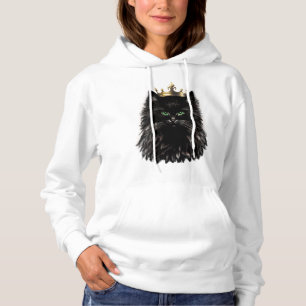 Sudadera Gato negro con arte digital de la corona
