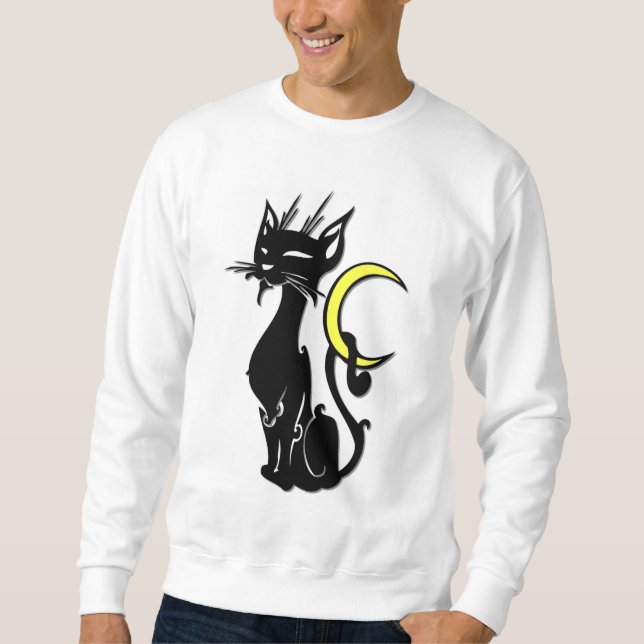 Sudadera Gato negro con la luna (Anverso)