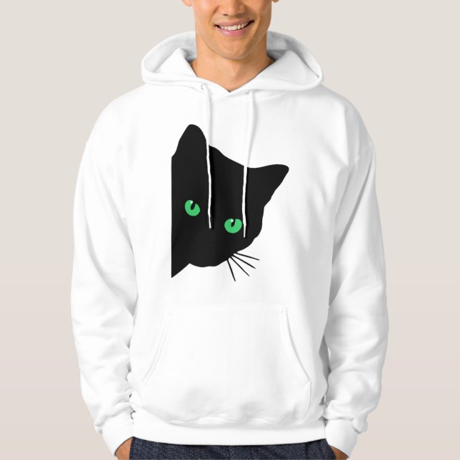 Sudadera gato negro con ojos verdes (Anverso)