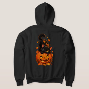 Sudadera Gato negro de Halloween lindo calabaza bruja