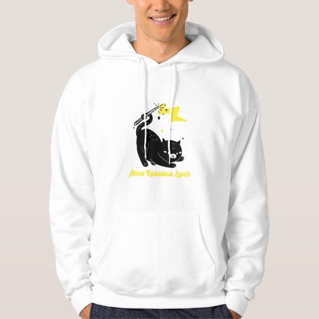 Sudadera Gato negro de mago - Hechizo Abra Kadabra (Anverso)