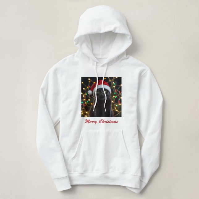Sudadera Gato negro de navidades - foto personalizada de Sa (Diseño del anverso)