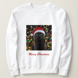 Sudadera Gato negro de navidades - foto personalizada de Sa