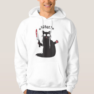 Sudadera Gato Negro Divertido Gato Asesino Con Cuchillo