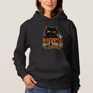 Sudadera Gato negro divertido No hoy Tal vez mañana