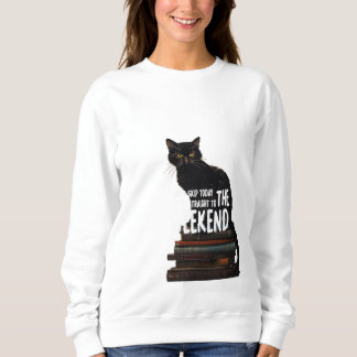 Sudadera Gato negro en libros "Salta al fin de semana"
