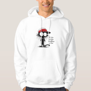 Sudadera Gato negro está bien estoy bien todo está bien