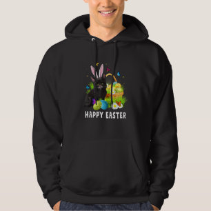 Sudadera Gato negro Feliz Día de Pascua Conejito Huevos Hom