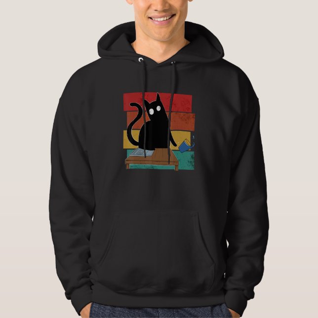 Sudadera Gato negro gatito con queso (Anverso)