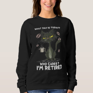 Sudadera Gato Negro Gatito Qué Día Es Hoy Quién Se Cura Est