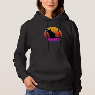Sudadera Gato negro genial perfil en el atardecer gatito an
