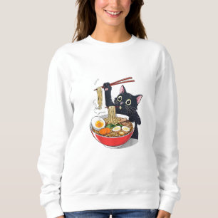 Sudadera "Gato negro hambriento con Ramen"